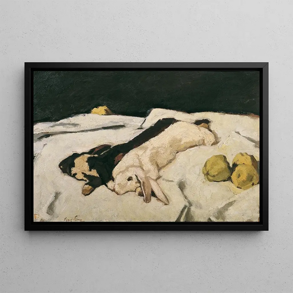 Martwe zające - Albin Egger-Lienz — oprawiony obraz na ścianie