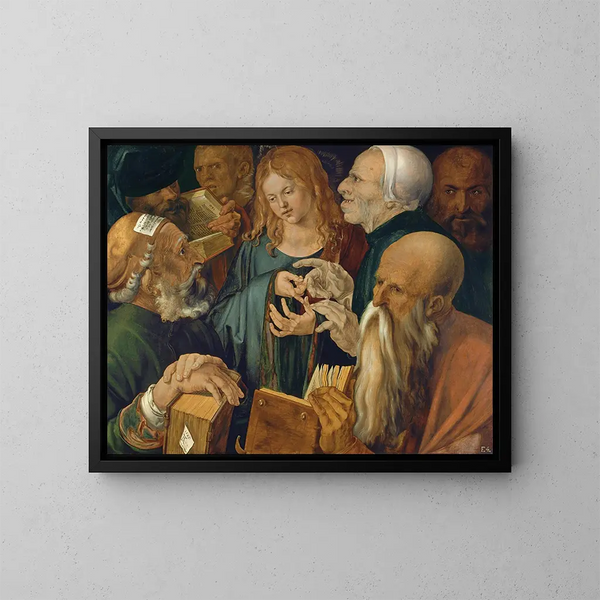 Jezus wśród uczonych - Albrecht Dürer — oprawiony obraz na ścianie