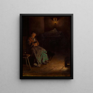 Aleksander Gierymski - Old Woman Watching Over a Dead Body II.webp