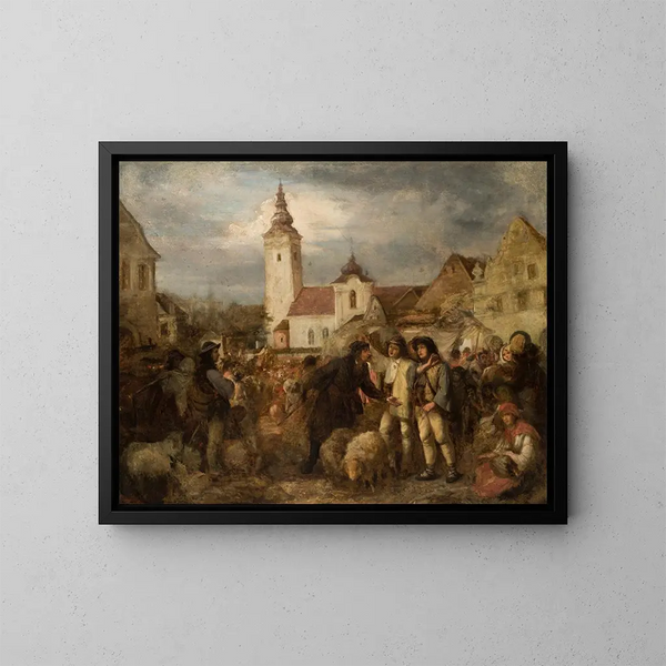 Foire à Nowy Targ - Aleksander Kotsis — oprawiony obraz na ścianie