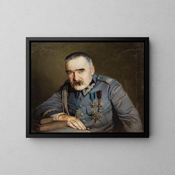 Portret Józefa Piłsudskiego - Aleksander Krawczyk — oprawiony obraz na ścianie