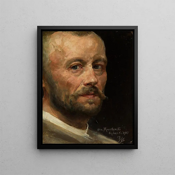 Autoportret - Aleksander Mroczkowski — oprawiony obraz na ścianie