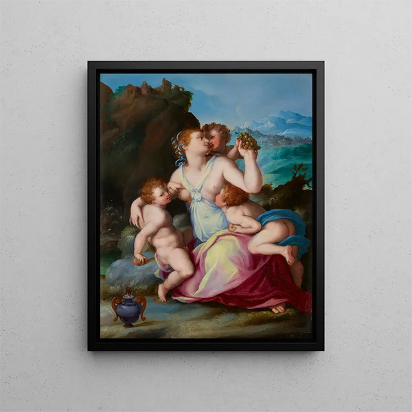 Charité - Alessandro Allori — oprawiony obraz na ścianie