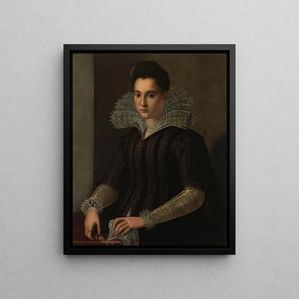 Portret damy - Alessandro Allori — oprawiony obraz na ścianie
