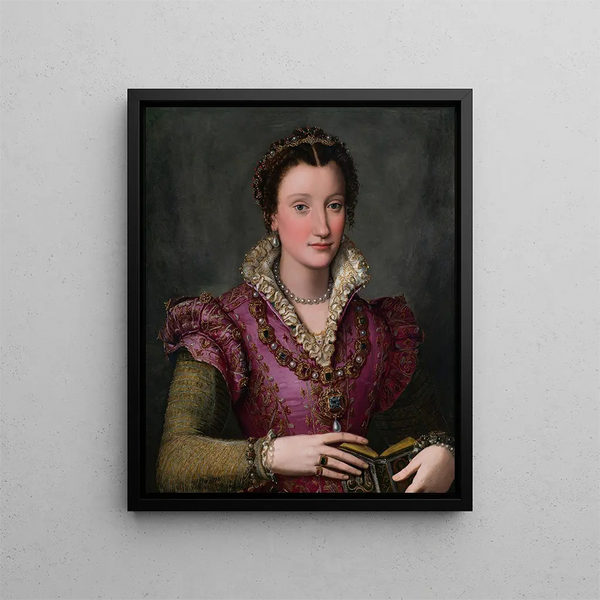 Portret damy (konflikt przypadków) - Alessandro Allori — oprawiony obraz na ścianie