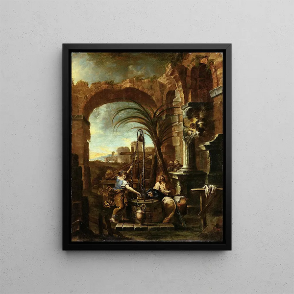 Le Christ et la Samaritaine - Alessandro Magnasco — oprawiony obraz na ścianie