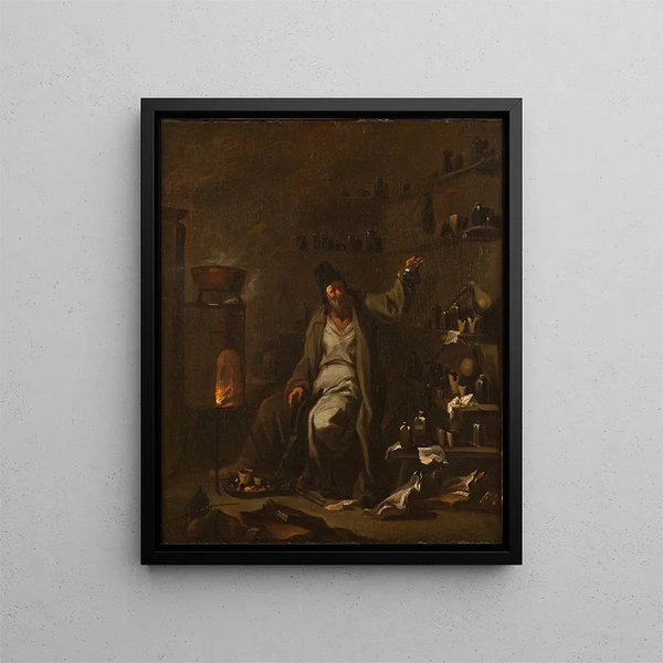 L'Alchimiste - Alessandro Magnasco — oprawiony obraz na ścianie