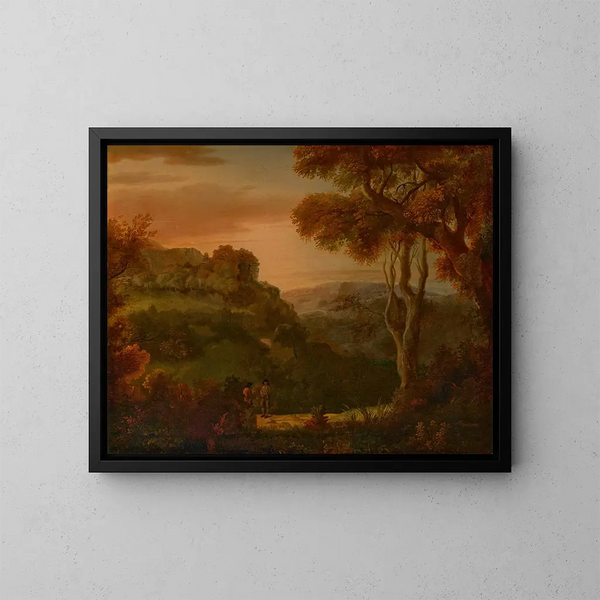 Dolina w pobliżu Matlock, Derbyshire - Alexander Cozens — oprawiony obraz na ścianie