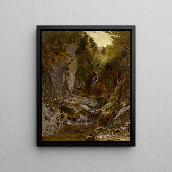 La rivière Opalescente Flume Adirondacks - Alexander Helwig Wyant — oprawiony obraz na ścianie