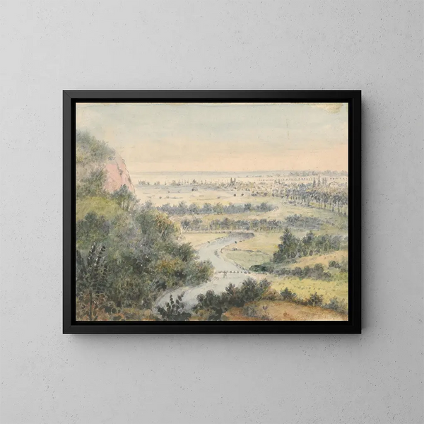 New Haven od East Rock - Alexander Jackson Davis — oprawiony obraz na ścianie