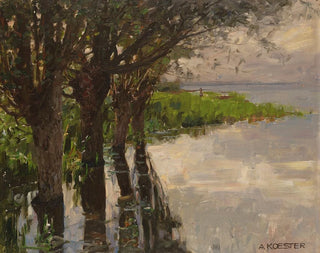Reichenau, Weiden am See, słońce - Alexander Koester — widok dzieła