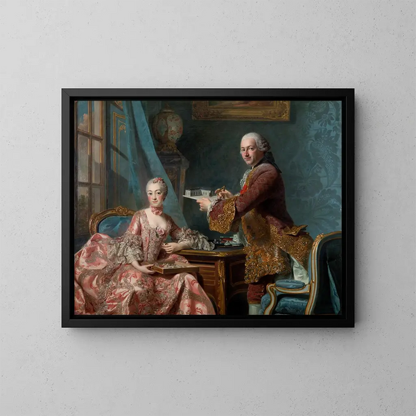 podwójny portret - Alexander Roslin — oprawiony obraz na ścianie