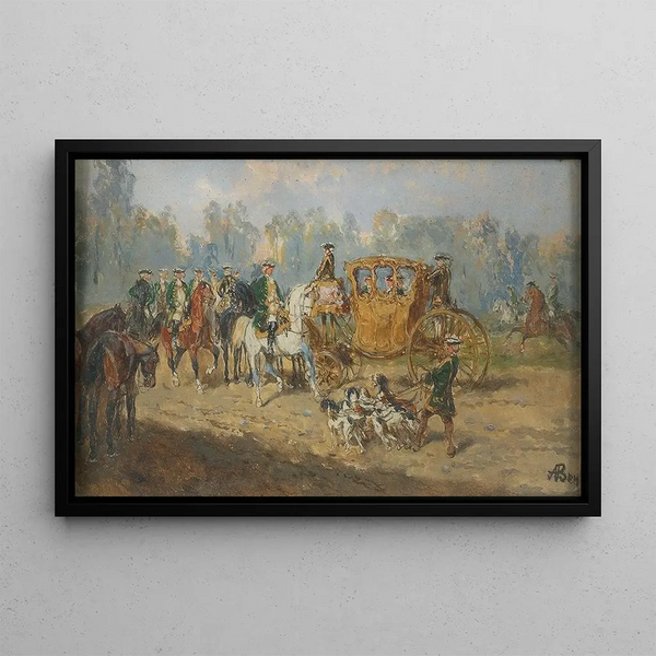 La partie de chasse - Alexander von Bensa — oprawiony obraz na ścianie