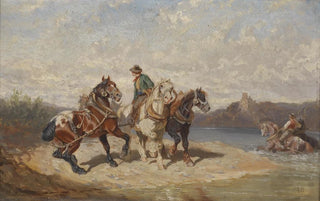 Alexander Von Bensa - Treidelpferde an der Donau.webp