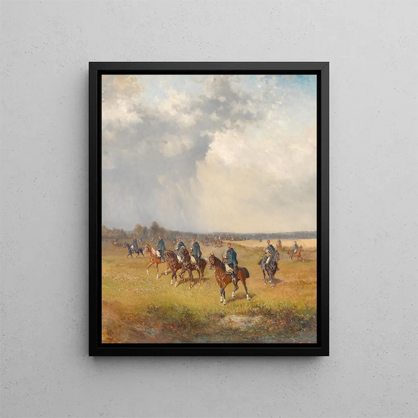 Hussards hongrois - Alexander von Bensa — oprawiony obraz na ścianie
