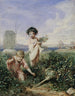 Dzieci zbierających kwiaty - Alexandre-Gabriel Decamps — widok dzieła