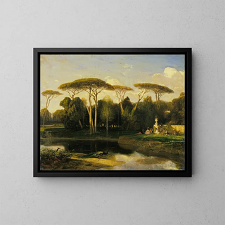 La villa Doria Pamphilj à Rome - Alexandre-Gabriel Decamps — oprawiony obraz na ścianie