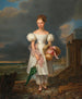 Portret młodej dziewczyny na plaży - Alexandre-Jean Dubois-Drahonet — widok dzieła