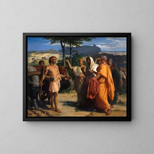 Cincinnatus otrzymujący ambasadorów Rzymu - Alexandre Cabanel — oprawiony obraz na ścianie