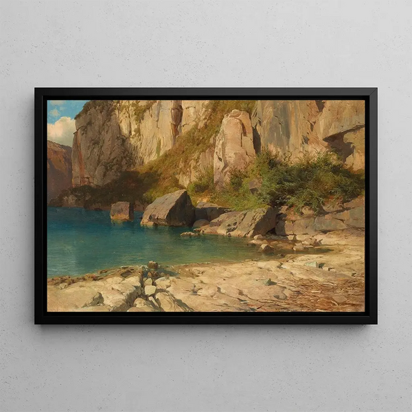 Près de Flüelen au Lac des Quatre-Cantons - Alexandre Calame — oprawiony obraz na ścianie