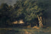pejzażu leśnego z polowaniem na jelenia - Alexandre Calame — widok dzieła
