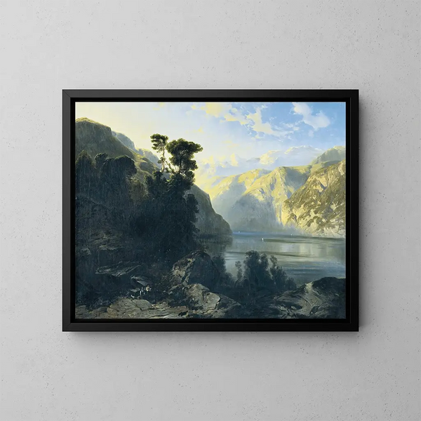 Lac Uri z Urirotstock - Alexandre Calame — oprawiony obraz na ścianie