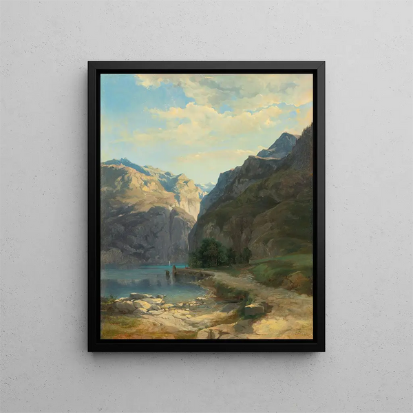 Laxenstrasse - Alexandre Calame — oprawiony obraz na ścianie