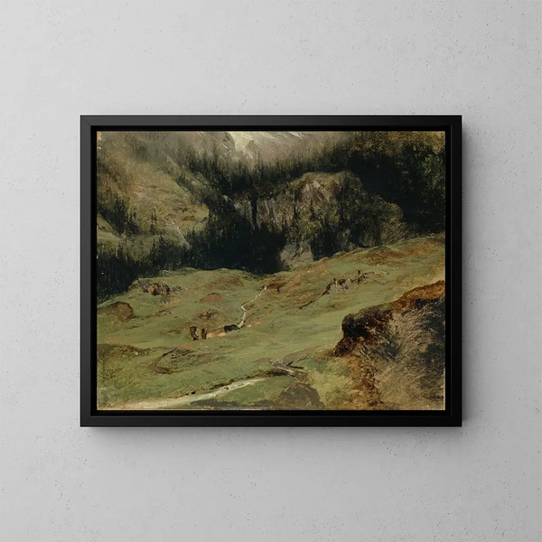 Alpe de Rosenlaui - Alexandre Calame — oprawiony obraz na ścianie