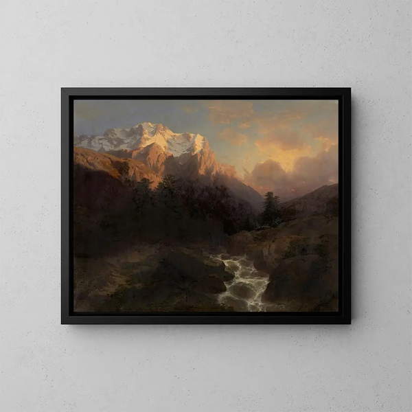 Le Wetterhorn - Alexandre Calame — oprawiony obraz na ścianie
