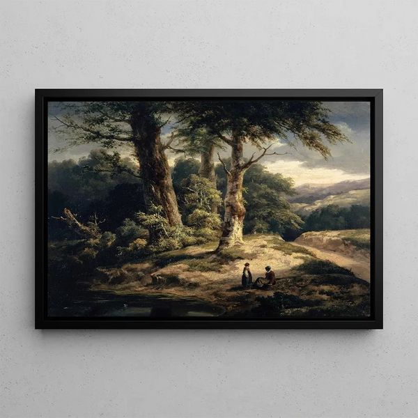 krajobrazu zalesionego - Alexandre Calame — oprawiony obraz na ścianie