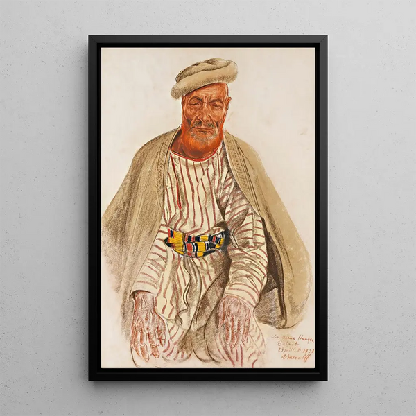 Portret członka plemienia Hunza - Alexandre Iacovleff — oprawiony obraz na ścianie