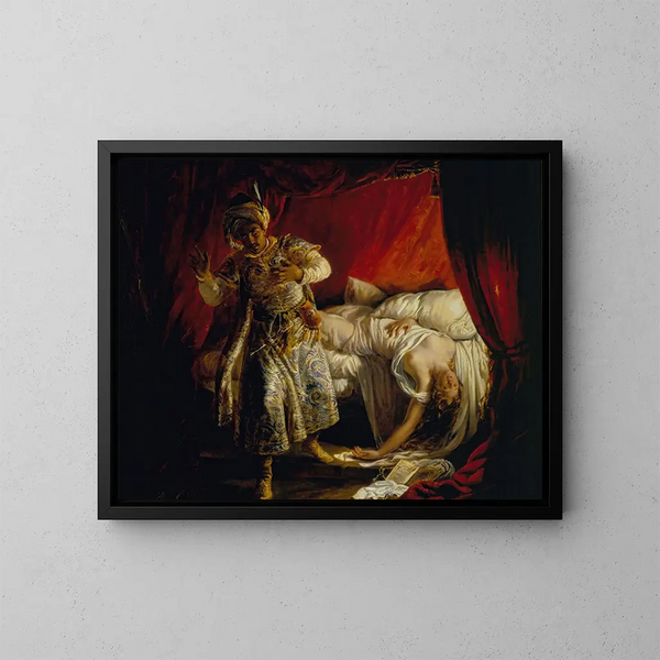 Othello i Desdemona - Alexandre Marie Colin — oprawiony obraz na ścianie