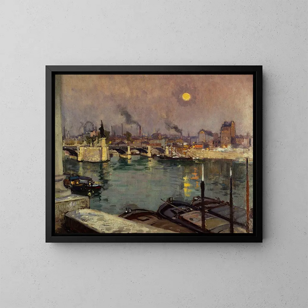 Most Grenelle widziany z domu artysty, quai Louis-Blériot, obecnie 15. i 16. dzielnica - Alexandre Nozal — oprawiony obraz na ścianie