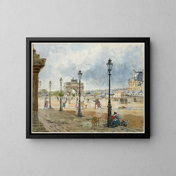 Place du Carrousel - Alexandre Prévost — oprawiony obraz na ścianie