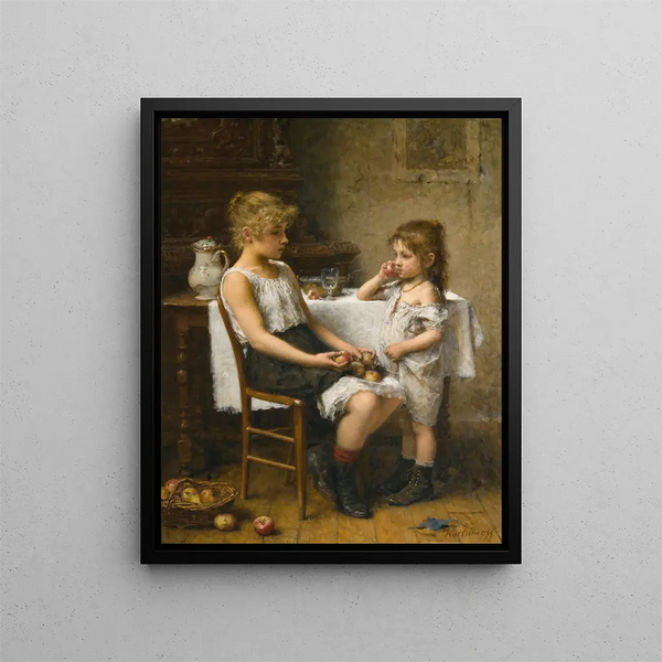 Wybierz jabłka - Alexei Harlamoff — oprawiony obraz na ścianie