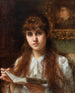 Dziewczyna czytająca - Alexei Harlamoff — widok dzieła