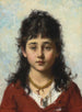 Portret młodej dziewczyny z naszyjnikiem - Alexei Harlamoff — widok dzieła