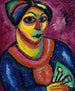 Kobieta z zielonym wachlarzem - Alexej von Jawlensky — widok dzieła