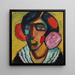 Głowa kobiety z kwiatami we włosach - Alexej von Jawlensky — oprawiony obraz na ścianie