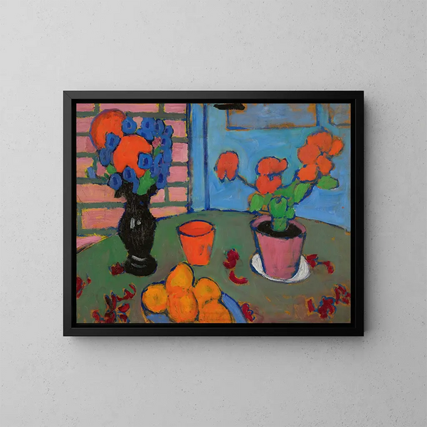 Martwa natura z kwiatami i pomarańczami - Alexej von Jawlensky — oprawiony obraz na ścianie