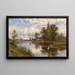Scena nad rzeką z łabędziami - Alfred Augustus Glendening — oprawiony obraz na ścianie