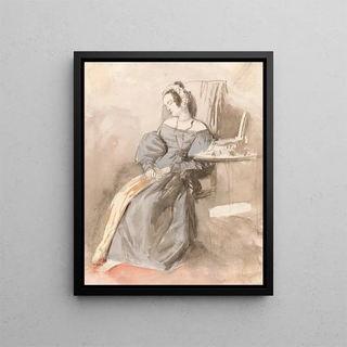 Alfred Edward Chalon - Study of a Lady Asleep in a Chair.webp