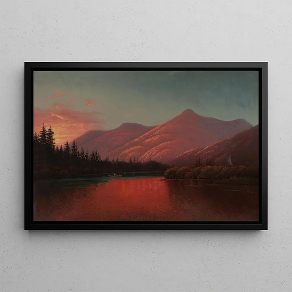 Zachód słońca nad Silver Lake, Cottonwood Canyon, Utah - Alfred Lambourne — oprawiony obraz na ścianie