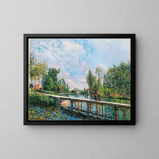 La passerelle du chemin de halage du canal du Loing - Alfred Sisley — oprawiony obraz na ścianie
