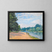 Tamiza z kościołem Hampton - Alfred Sisley — oprawiony obraz na ścianie