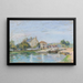 Domy nad brzegiem tamy na Gazonne - Alfred Sisley — oprawiony obraz na ścianie