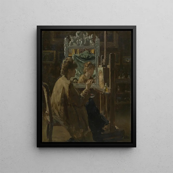 Artysta w swoim atelier - Alfred Stevens — oprawiony obraz na ścianie