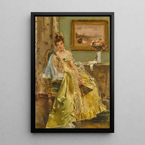 Coquetterie - Alfred Stevens — oprawiony obraz na ścianie