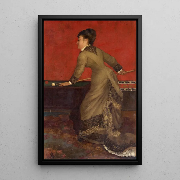 Elegancki Obraz przy bilardzie - Alfred Stevens — oprawiony obraz na ścianie