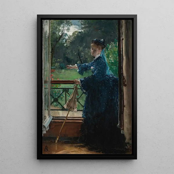 Kobieta na balkonie - Alfred Stevens — oprawiony obraz na ścianie